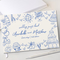 Hand Drawn Vintage Blue Whimsical Wedding