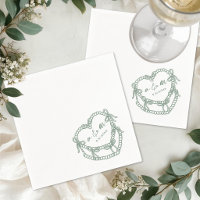 Hand Drawn Vintage Cake Green Wedding