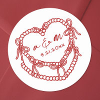 Hand Drawn Vintage Cake Red Whimsical Wedding