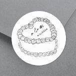 Hand Drawn Vintage Cake Whimsical Wedding Classic Round Sticker<br><div class="desc">Personalised Vintage Cake Wedding Monogram Stickers. These custom round wedding stickers feature a simple vintage-style cake illustration at the centre, topped with the couple’s monogram initials and wedding date for a timeless and elegant touch. The minimalist design uses a mix of classic serif and handwritten script fonts, keeping the look...</div>