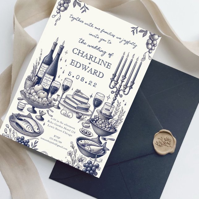 Hand Drawn Vintage  Drawing Handwritting Wedding  Invitation (Creator Uploaded)