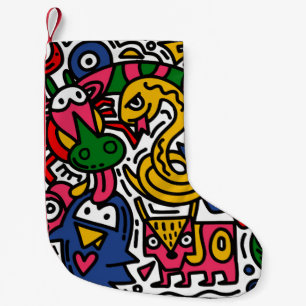 Hand Drawn vintage Illustration of Doodle, cartoon Small Christmas Stocking