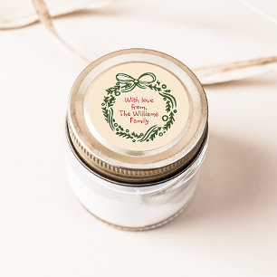 Hand-Drawn Vintage-Inspired Christmas Gift Sticker