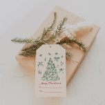 Hand Drawn Vintage Merry Christmas  Gift Tags<br><div class="desc">This is a modern holiday themed tag template featuring a hand drawn Christmas elements and an elegant font pairing. All colours and wording are editable // For matching items, please visit the "HOLIDAY" collection in the Sincerely By Nicole Zazzle store. * If you like this design but don't see it...</div>