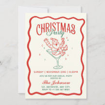 Hand Drawn Vintage Santa Custom Christmas Party
