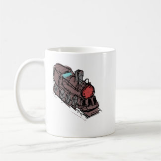 Hand-Drawn Vintage Steam Locomotive Ceramic Coffee Mug