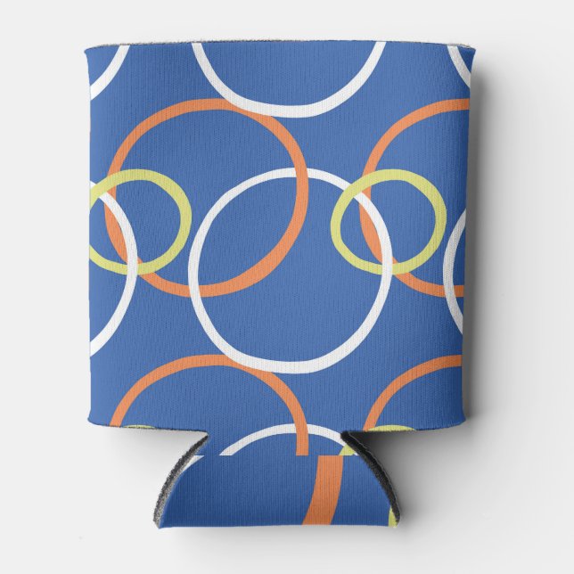 Hand Drawn Vintage Texture Pattern Can Cooler (Front)