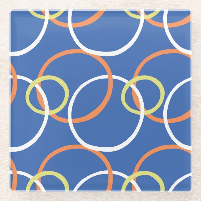 Hand Drawn Vintage Texture Pattern Glass Coaster (Front)