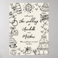 Hand Drawn Vintage Wedding Welcome Sign