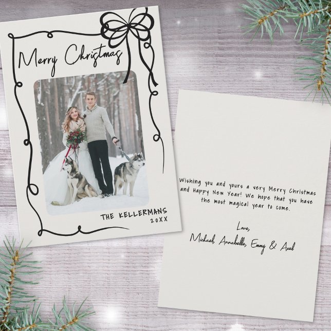 Hand Drawn Vintage Whimsical Christmas Holiday Card (Hand Drawn Vintage Whimsical Christmas Holiday Card)