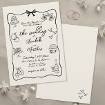 Hand Drawn Vintage Whimsical Wedding Invitation<br><div class="desc">Vintage-Inspired Hand-Drawn Whimsical Wedding Invitation. This artistic and playful design is ideal for couples wanting to infuse their special day with a creative, lighthearted charm. Set against a vintage off-white or aged background, the design has the feel of a personal, hand-drawn masterpiece that’s both unique and timeless. A swirling, wavy...</div>