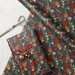 Hand Drawn Vintage Winter Florals Dark Green Wrapping Paper<br><div class="desc">Elevate your gift-giving experience with this enchanting hand-drawn holiday floral wrapping paper, a delightful touch of holiday elegance. This stunning paper is a celebration of the season's natural beauty, featuring a meticulously crafted design that brings together poinsettias, star anise, oranges, and winter greenery against a deep, rich green background. This...</div>