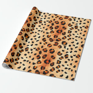 Hand drawn watercolor leopard pattern. Exotic fur Wrapping Paper