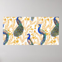 Hand drawn watercolor seamless pattern with Chines