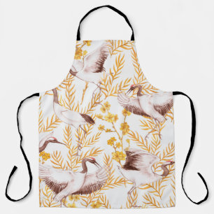 Hand drawn watercolor seamless pattern with golden apron