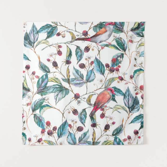 Hand-drawn watercolor seamless pattern with natura tapestry (Front)