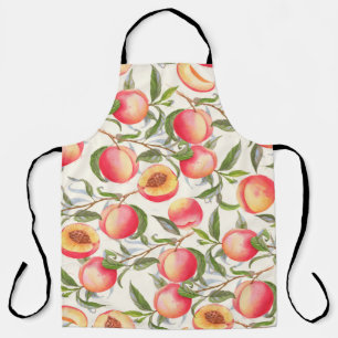 Hand-drawn watercolor seamless pattern with orange apron