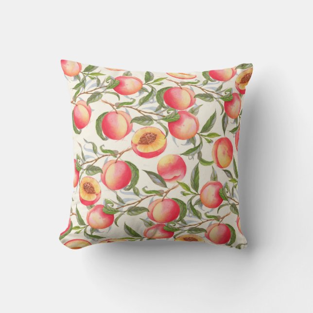 Hand-drawn watercolor seamless pattern with orange cushion (Front)