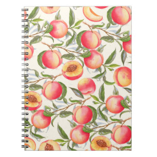 Hand-drawn watercolor seamless pattern with orange notebook