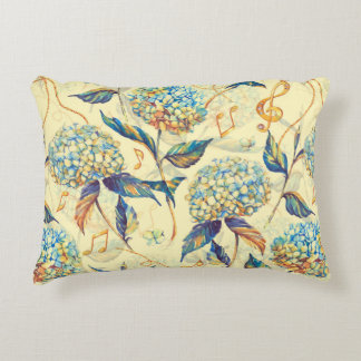 Hand-drawn watercolor seamless pattern with summer decorative cushion