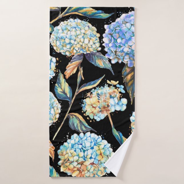 Hand-drawn watercolor seamless pattern with white  bath towel (Bath Towel)