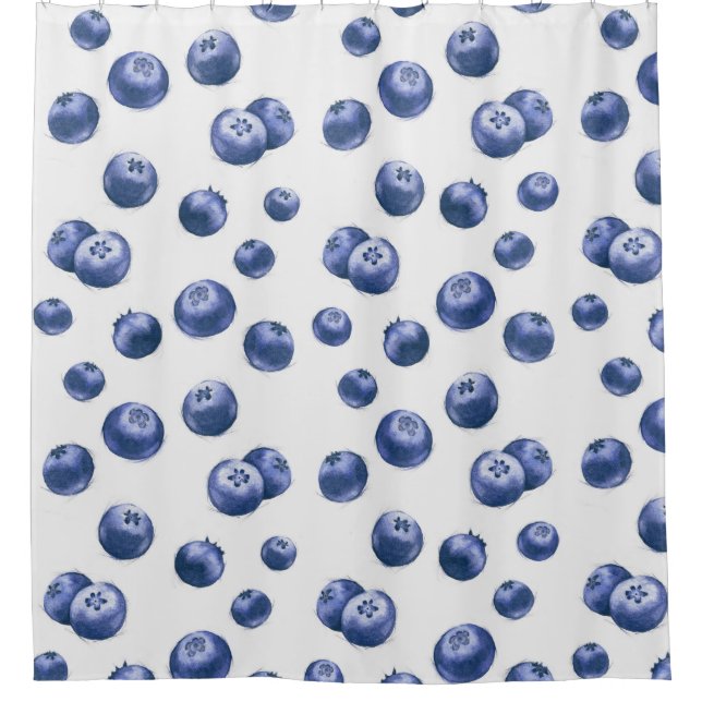 Hand drawn watercolor seamless repeated pattern wi shower curtain (Front)