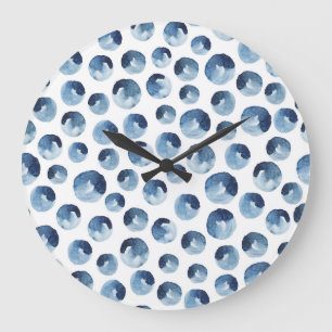 Hand Drawn Watercolor Seamless Wallpaper Large Clock
