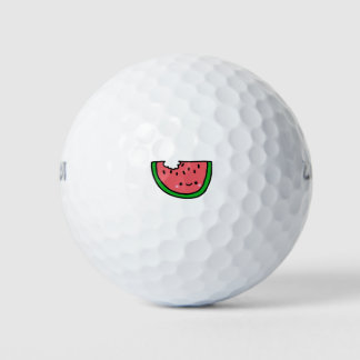 Hand Drawn Watermelon Cartoon Illustration Golf Balls