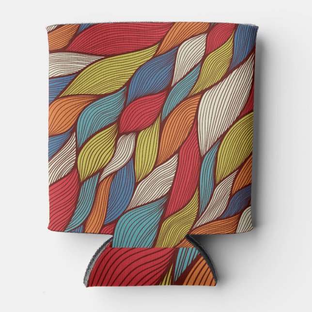 Hand-Drawn Waves: Abstract Seamless Background. Can Cooler (Front)