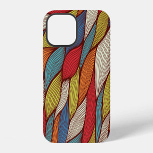 Hand-Drawn Waves: Abstract Seamless Background. iPhone 12 Case