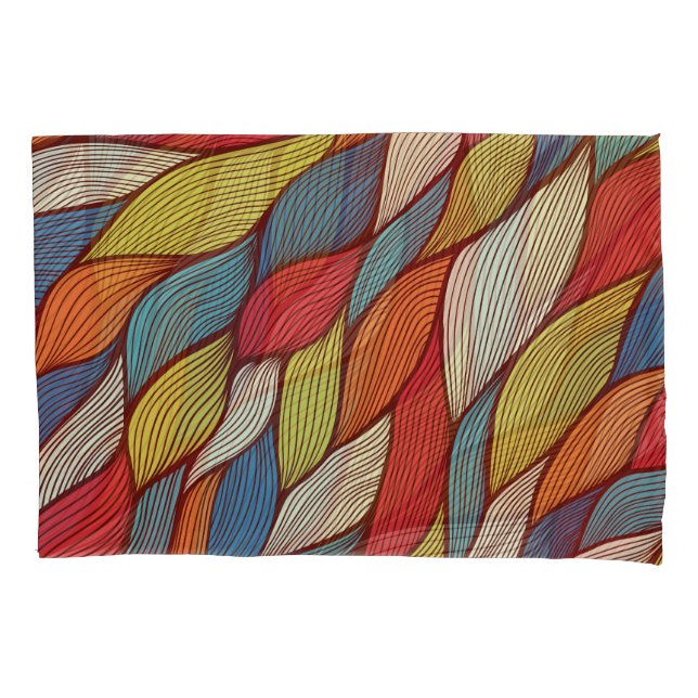 Hand-Drawn Waves: Abstract Seamless Background. Pillowcase (Front)