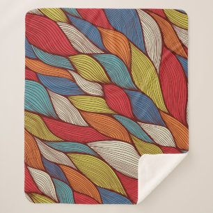 Hand-Drawn Waves: Abstract Seamless Background. Sherpa Blanket