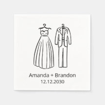 Hand Drawn Wedding Dress Tux