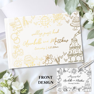 Hand Drawn Wedding Guest Book