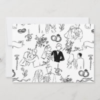 hand drawn wedding marriage engagement proposal