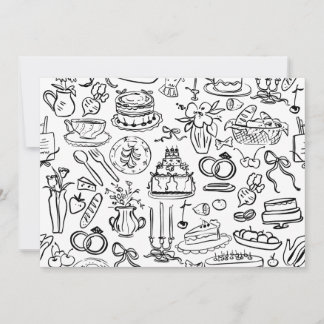 hand drawn wedding marriage vegan vegetarian invitation