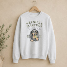 Hand Drawn Weenies and Martinis Dachshund