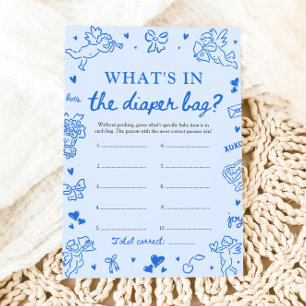 Hand Drawn What's In The Diaper Bag Baby Shower Invitation