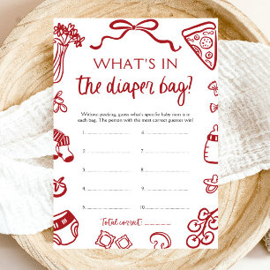 Hand Drawn What's In The Diaper Bag Baby Shower Invitation