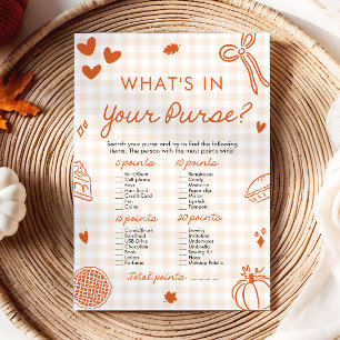 Hand Drawn What's In Your Purse Baby Shower Game Invitation