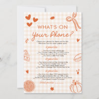 Hand Drawn What's on Your Phone Baby Shower Game