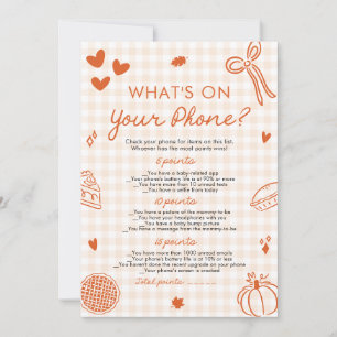Hand Drawn What's on Your Phone Baby Shower Game Invitation