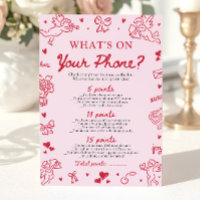 Hand Drawn What's on Your Phone Baby Shower Game