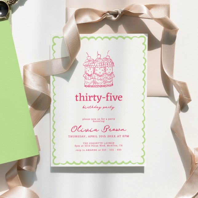 Hand Drawn Whimsical Cake Birthday Party Invitation (Creator Uploaded)