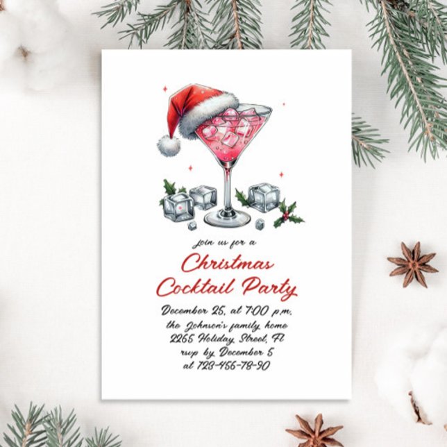 Hand Drawn Whimsical Christmas Cocktail Party Invitation (Creator Uploaded)