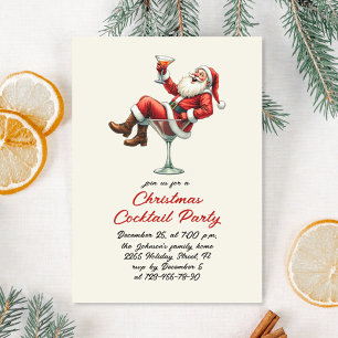 Hand Drawn Whimsical Christmas Cocktail Party Invitation