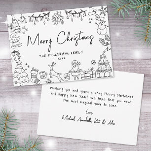 Hand Drawn Whimsical Christmas Holiday Card