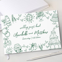 Hand Drawn Whimsical Emerald Green Wedding