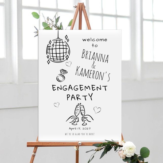 Hand Drawn Whimsical Engagement welcome Poster (Creator Uploaded)