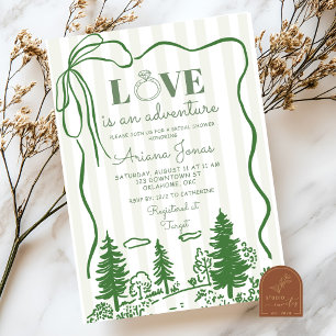 Hand Drawn Whimsical Forest Love is an Adventure Invitation